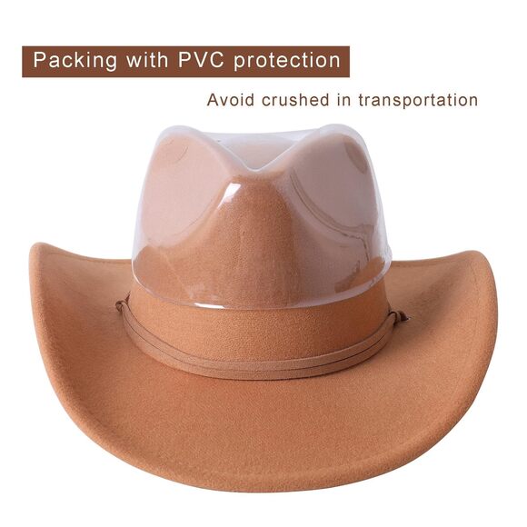 7726 Women Men Retro Felt Wide Brim Western Cowboy Cowgirl Hat Dress Up main image 8